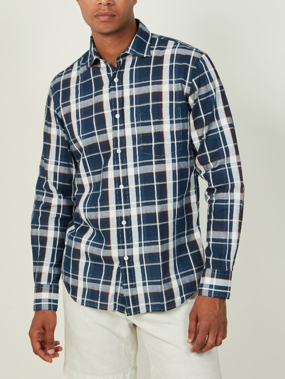 Button Down Indigo/White Shirt by Hartford